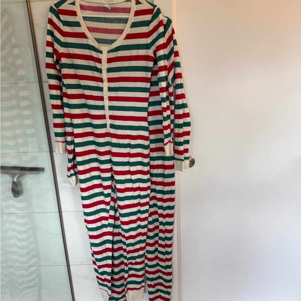 Lot of Old Navy Striped Christmas Onesies (medium and extra large)